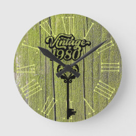 Reloj Redondo Mediano 1980 Vintage Acrylic Wall Clock