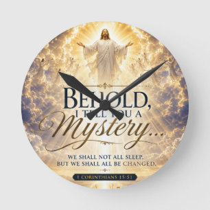 Reloj Redondo Mediano 1 Corintios 15:51 He aquí os digo un Misterio 