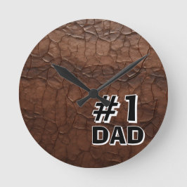 Reloj Redondo Mediano #1 Papá de cuero
