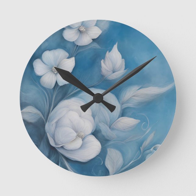 Reloj Redondo Mediano 1 Pedro 5:7 Imagen de versículo bíblico (Anverso)