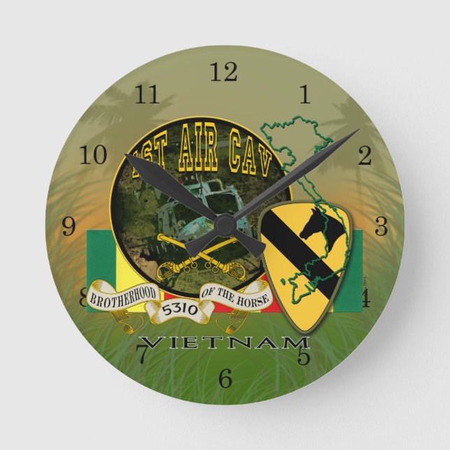 Reloj Redondo Mediano 1st Air Cav - Vietnam (Anverso)