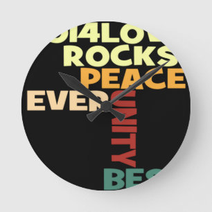 Reloj Redondo Mediano 2014 Love Rocks Peace Art Print
