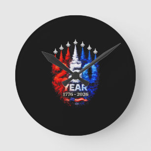 Reloj Redondo Mediano 250 Años Americano 1776 2026 250º Patriótico USA 4