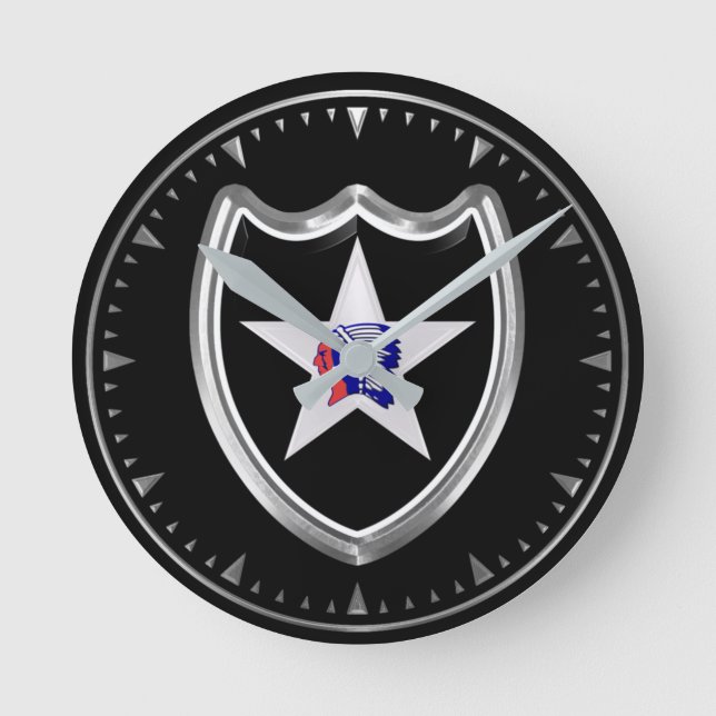 Reloj Redondo Mediano 2nd Infantry Division Keepsake (Anverso)