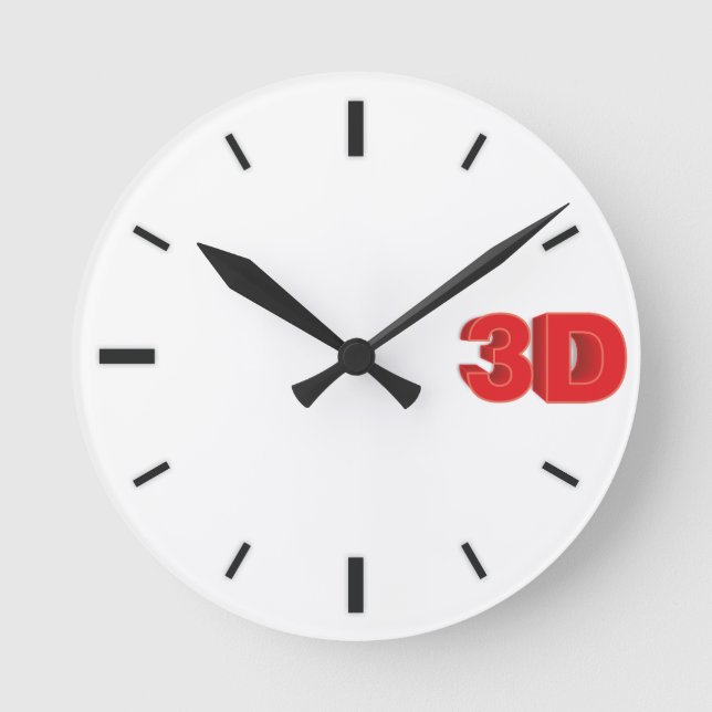 Reloj Redondo Mediano 3D O'Clock 1. (Anverso)