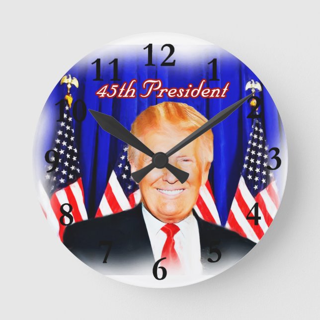 Reloj Redondo Mediano 45.º presidente Donald Trump _ (Anverso)