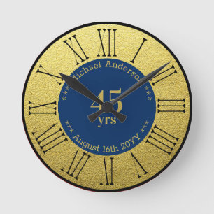 Reloj Redondo Mediano 45 años Personalizado para Jubilación o Aniversari