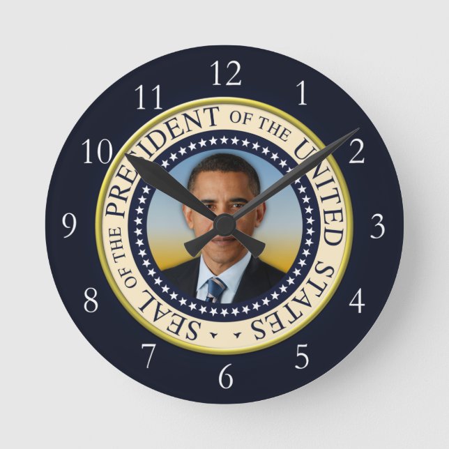 Reloj Redondo Mediano 45.o presidente conmemorativo Barack Obama (Anverso)