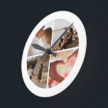 Reloj Redondo Mediano 4 Collage Personalizado de fotos personalizado<br><div class="desc">Crear un Collage de fotos Personalizado único personalizado personalizado 4 reloj de pared fotográfica de Ricaso</div>