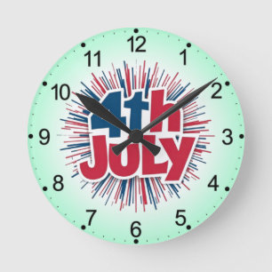 Reloj Redondo Mediano 4 de julio Sublimación-9814
