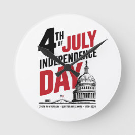 Reloj Redondo Mediano 4th of July 250th Anniversary Independence Day