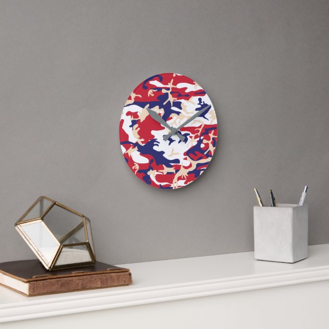 Reloj Redondo Mediano 4th of July, Independence day, Camouflage Beige (Oficina)