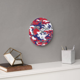 Reloj Redondo Mediano 4th of July, Independence day, Camouflage Gray