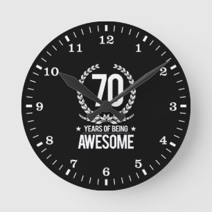 Reloj Redondo Mediano 70.o Cumpleaños (70 años de ser impresionantes)