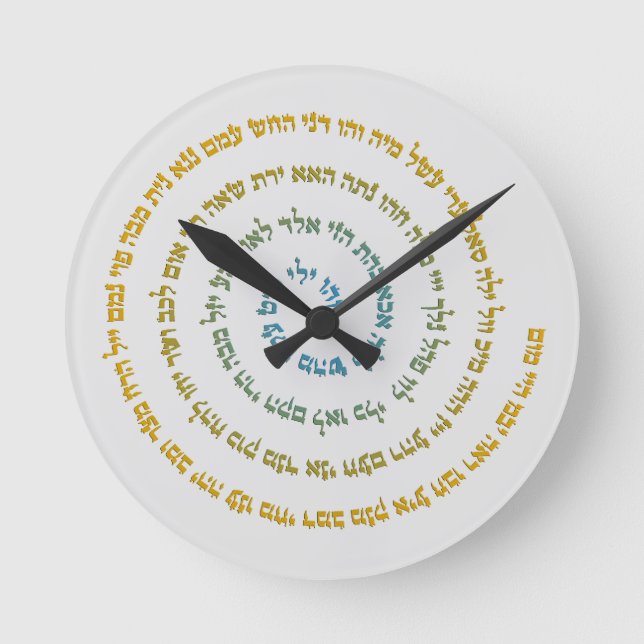 Reloj Redondo Mediano 72 Names of God (Anverso)