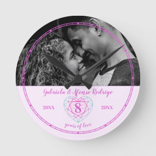 Reloj Redondo Mediano 8.ª gema cardíaca de Boda tormalino Aniversario Ro