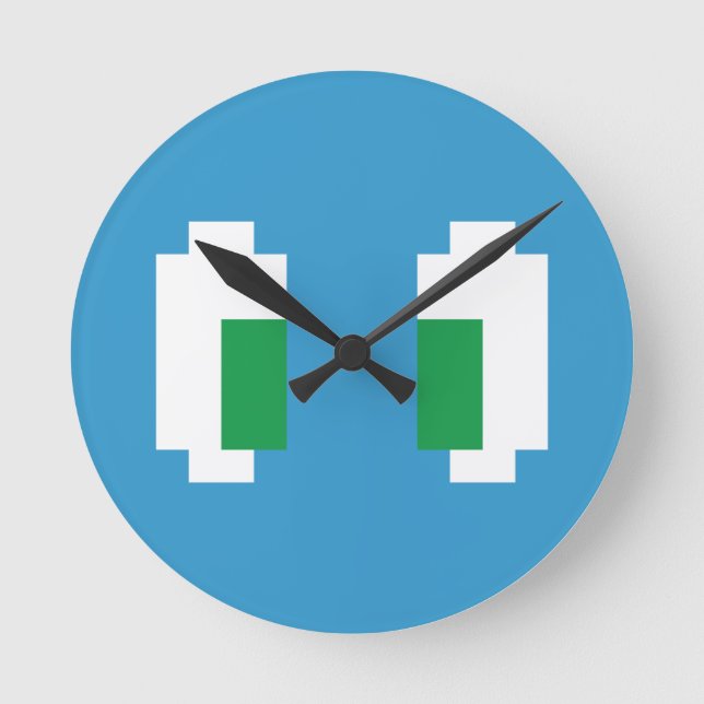 Reloj Redondo Mediano 8 bits Pixel Manga Green Eyes (Anverso)