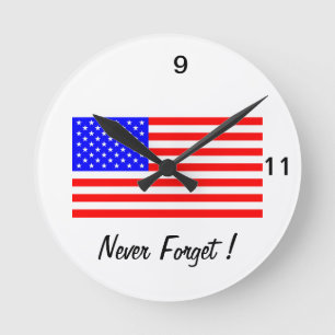 RELOJ REDONDO MEDIANO 9-11 NEVER FORGET