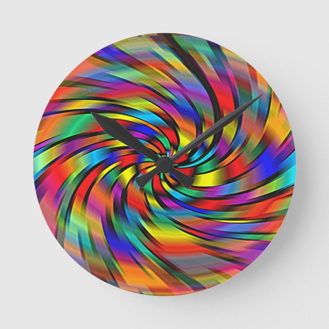 Reloj Redondo Mediano A Colorful Pinwheel Clock (Anverso)