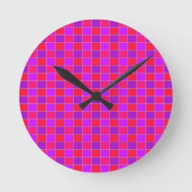 Reloj Redondo Mediano a cuadros (Anverso)