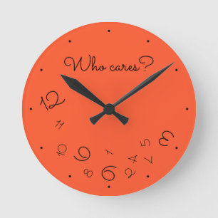Reloj Redondo Mediano ¿A quién le importa? Naranja Rojo en caída