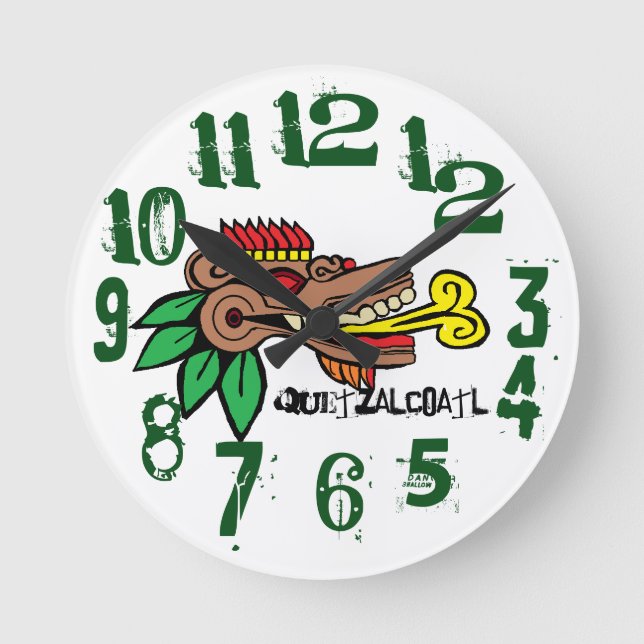 Reloj Redondo Mediano A SERPIENTE EMPLUMADA , Quetzalcoatl (Anverso)
