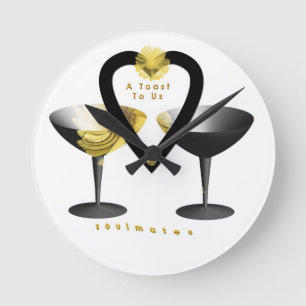 Reloj Redondo Mediano "A Toast for soul mates" kitchen clock"*