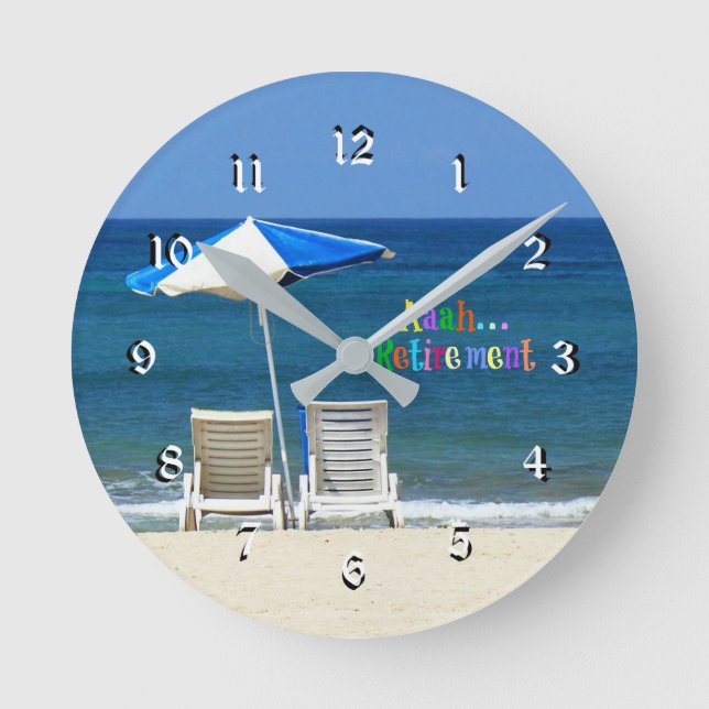 Reloj Redondo Mediano Aaah...jubilación, relajación en la playa (Anverso)