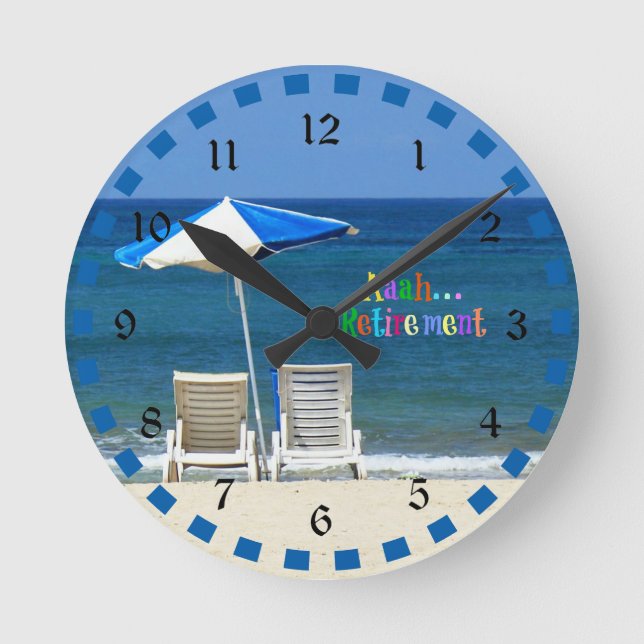 Reloj Redondo Mediano Aaah...retiro, un día en la playa (Anverso)