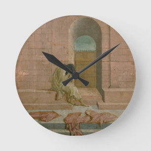 Reloj Redondo Mediano Abandonado (aceite en el panel)
