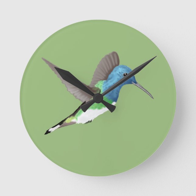 Reloj Redondo Mediano Abandonar a Jacobin Hummingbird - transparente. (Anverso)