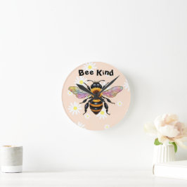 Reloj Redondo Mediano Abeja Amable Abeja Girasol
