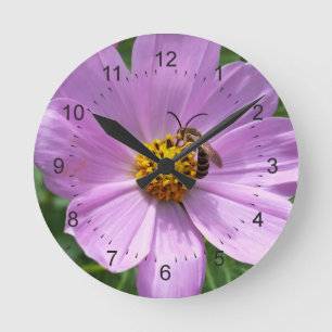 Reloj Redondo Mediano abeja en flor