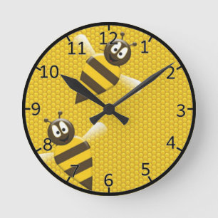 Reloj Redondo Mediano Abeja en panal