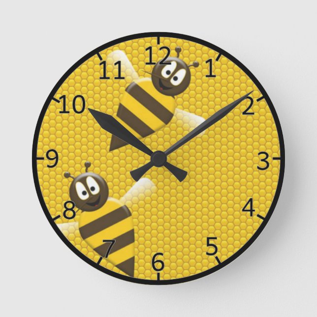 Reloj Redondo Mediano Abeja en panal (Anverso)