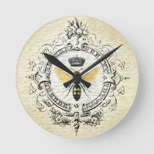 Reloj Redondo Mediano Abeja reina francesa MODERNA VINTAGE