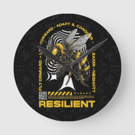 Reloj Redondo Mediano Abeja Resiliente – Diseño de Positividad de Abeja