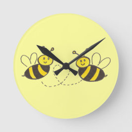 Reloj Redondo Mediano Abejas con corazón