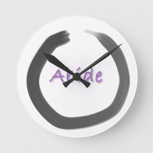 Reloj Redondo Mediano Abide Zen Buddhist Enso Circle (Anverso)