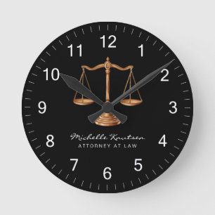 Reloj Redondo Mediano Abogado profesional de lujo Black Gold