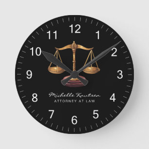 Reloj Redondo Mediano Abogado profesional de lujo Black Gold