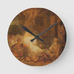 Reloj Redondo Mediano Abraham recibe los tres ángeles, 1646 (aceite en