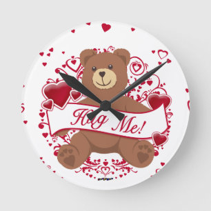 Reloj Redondo Mediano ¡Abrazame! El día de San Valentín Teddy Bear