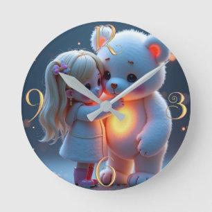 Reloj Redondo Mediano Abrazos de oso