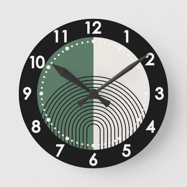 Reloj Redondo Mediano Abstracción Boho Moderna (Anverso)