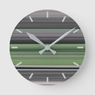 Reloj Redondo Mediano Abstract #1: Olive green and grey