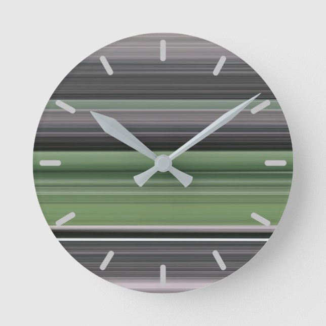 Reloj Redondo Mediano Abstract #1: Olive green and grey (Anverso)