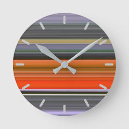 Reloj Redondo Mediano Abstract #1: Orange and grey