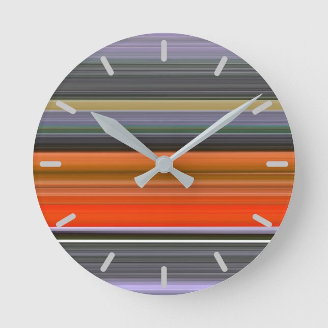 Reloj Redondo Mediano Abstract #1: Orange and grey (Anverso)