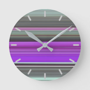 Reloj Redondo Mediano Abstract #1: Purple and grey